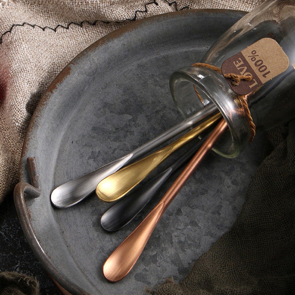 Bar Spoon Twisted - 2本セット ステンレス製カクテルスプーンセット ロングハンドル ショートハンドル ファッションツイストデザイン バーテンダー用攪拌スプーン