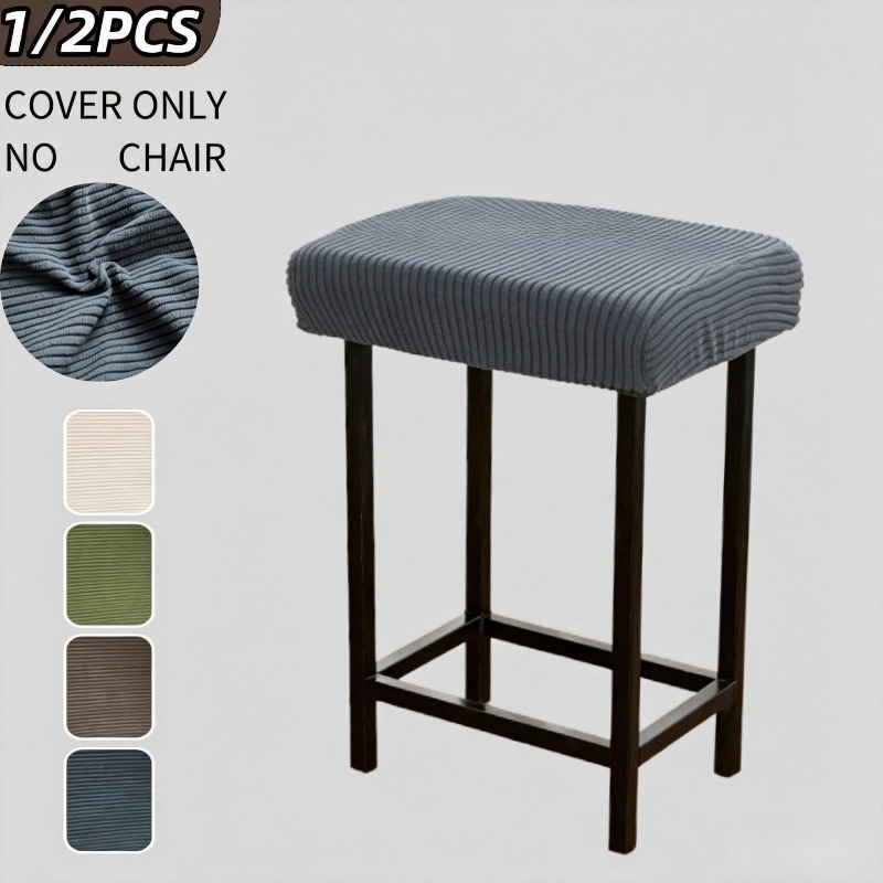 Home Bar Seating - 1/2 個バースツールカバー弾性洗える無地スツールスリップカバーノンスリップユニバーサルチェアシートプロテクターホームバー装飾用