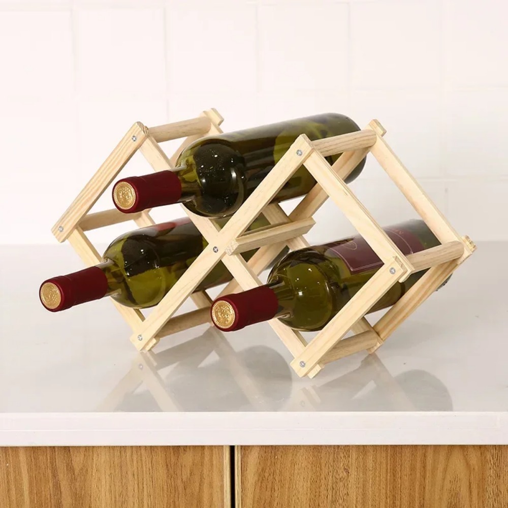 折りたたみ式木製ワインラック ボトルホルダー 収納棚 レトロ - Home Bar Shelves のレビューと価格