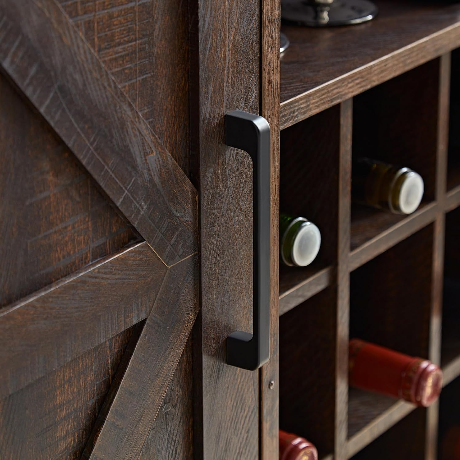 ファームハウスバーキャビネット ワインラック グラス収納、ス - Home Bar Shelves のレビューと価格