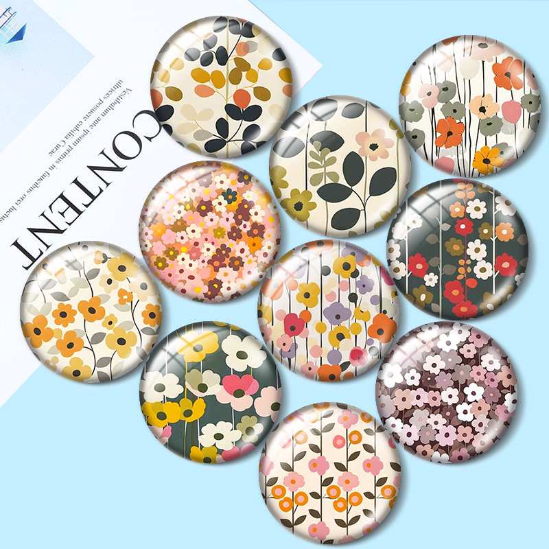 レトロな花柄12/18/20/25mmガラスカボションブレス - Old Fashioned Glass のレビューと価格