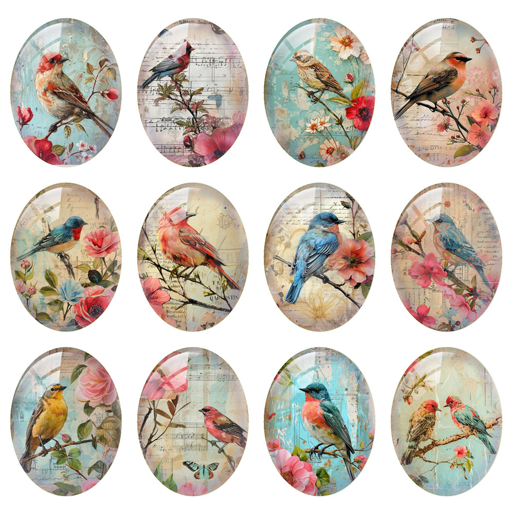 ランダムミックスラウンド/オーバル/スクエアヴィンテージ鳥花 - Old Fashioned Glass のレビューと価格