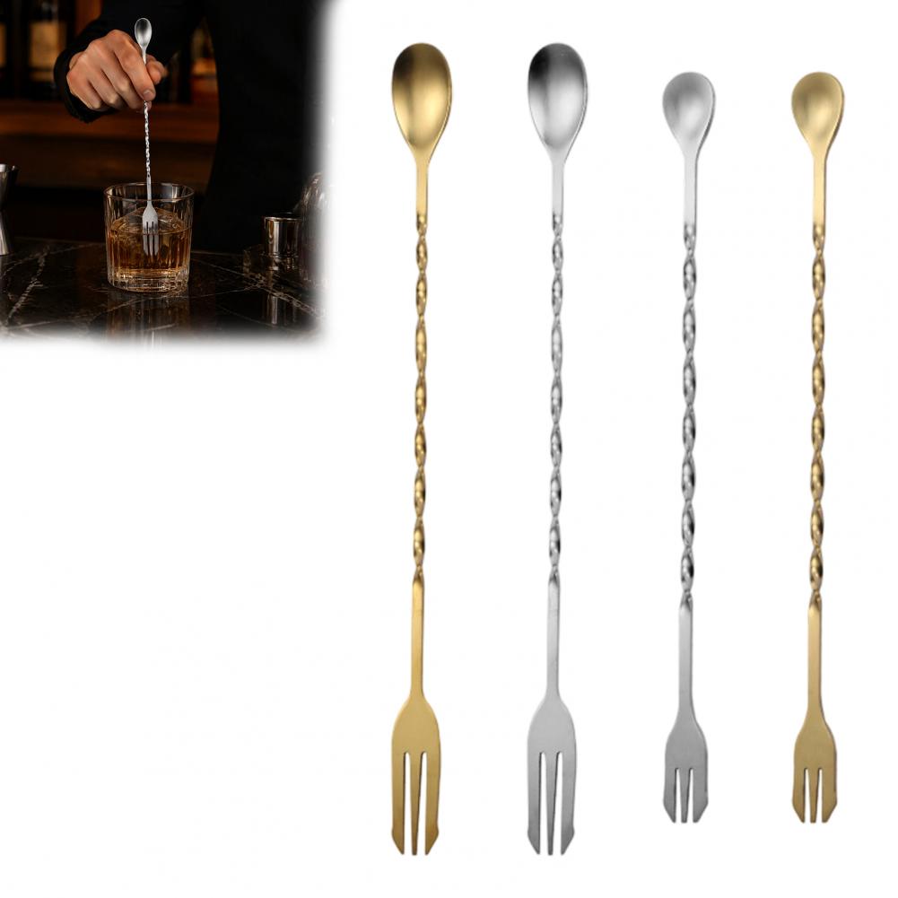ステンレス製カクテルスプーン、ロングハンドルミキシングスプー - Bar Spoon Twisted のレビューと価格