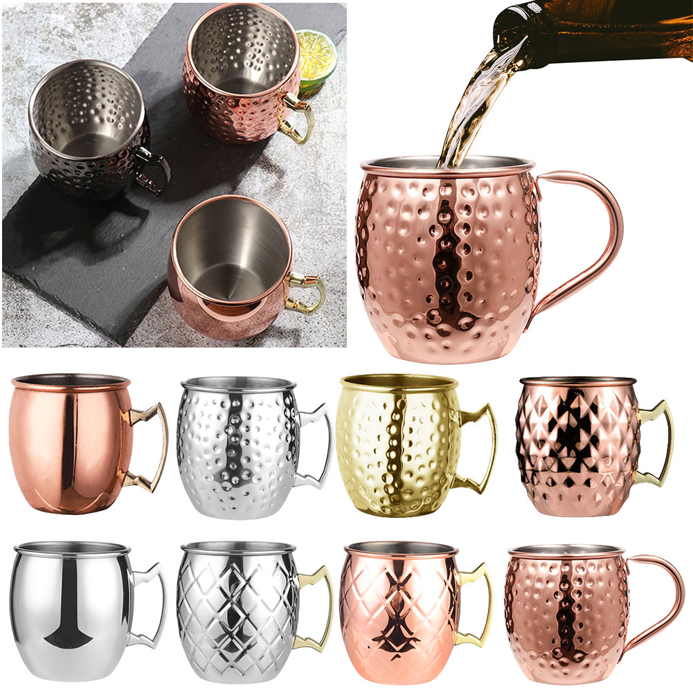 ステンレス鋼のコーヒーマグ,カクテルワインカップ,銅メッキ, - Mule Copper Mug のレビューと価格