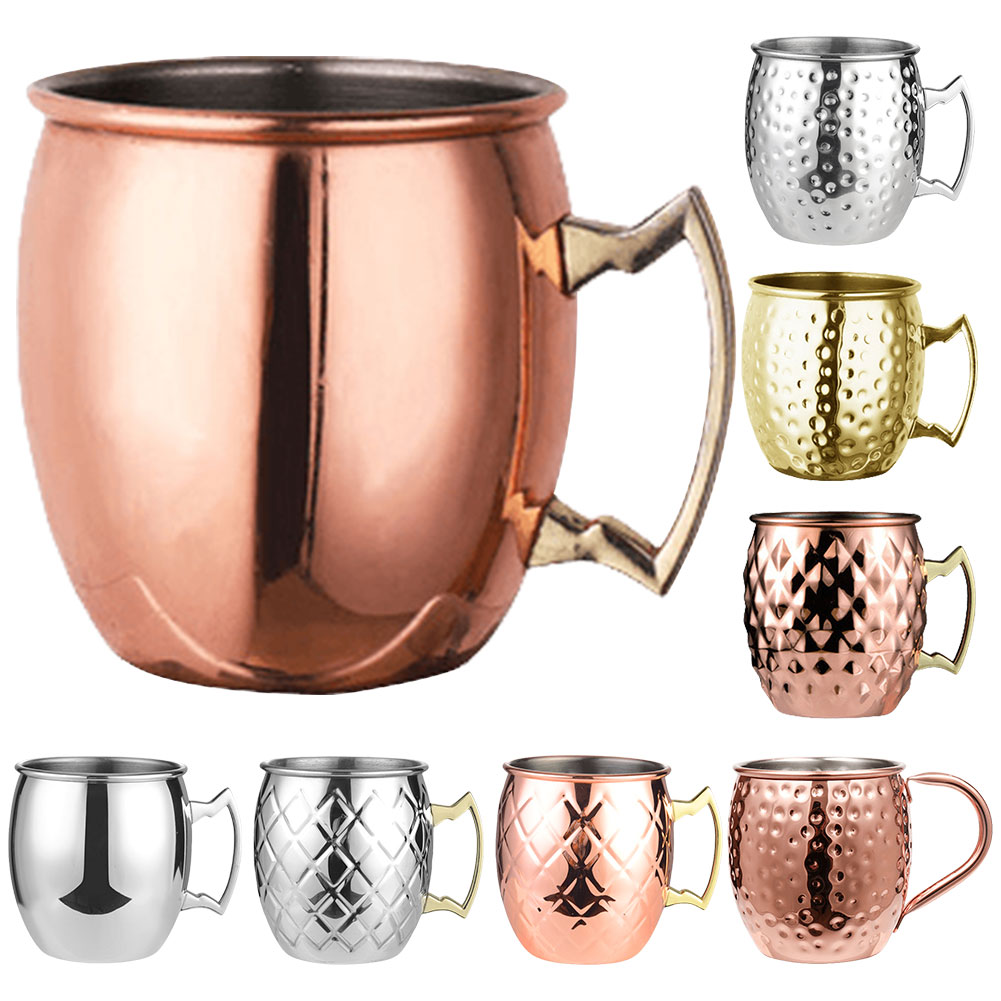 ステンレス鋼のコーヒーマグ,カクテルワインカップ,銅メッキ, - Mule Copper Mug のレビューと価格