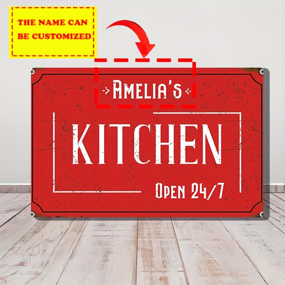 パーソナライズされたカスタムキッチンウォールサイン、8x12 - Home Bar Signs のレビューと価格