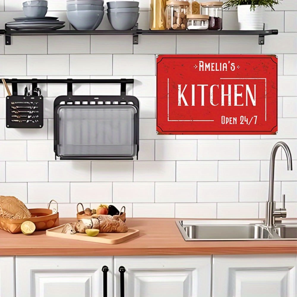 パーソナライズされたカスタムキッチンウォールサイン、8x12 - Home Bar Signs のレビューと価格