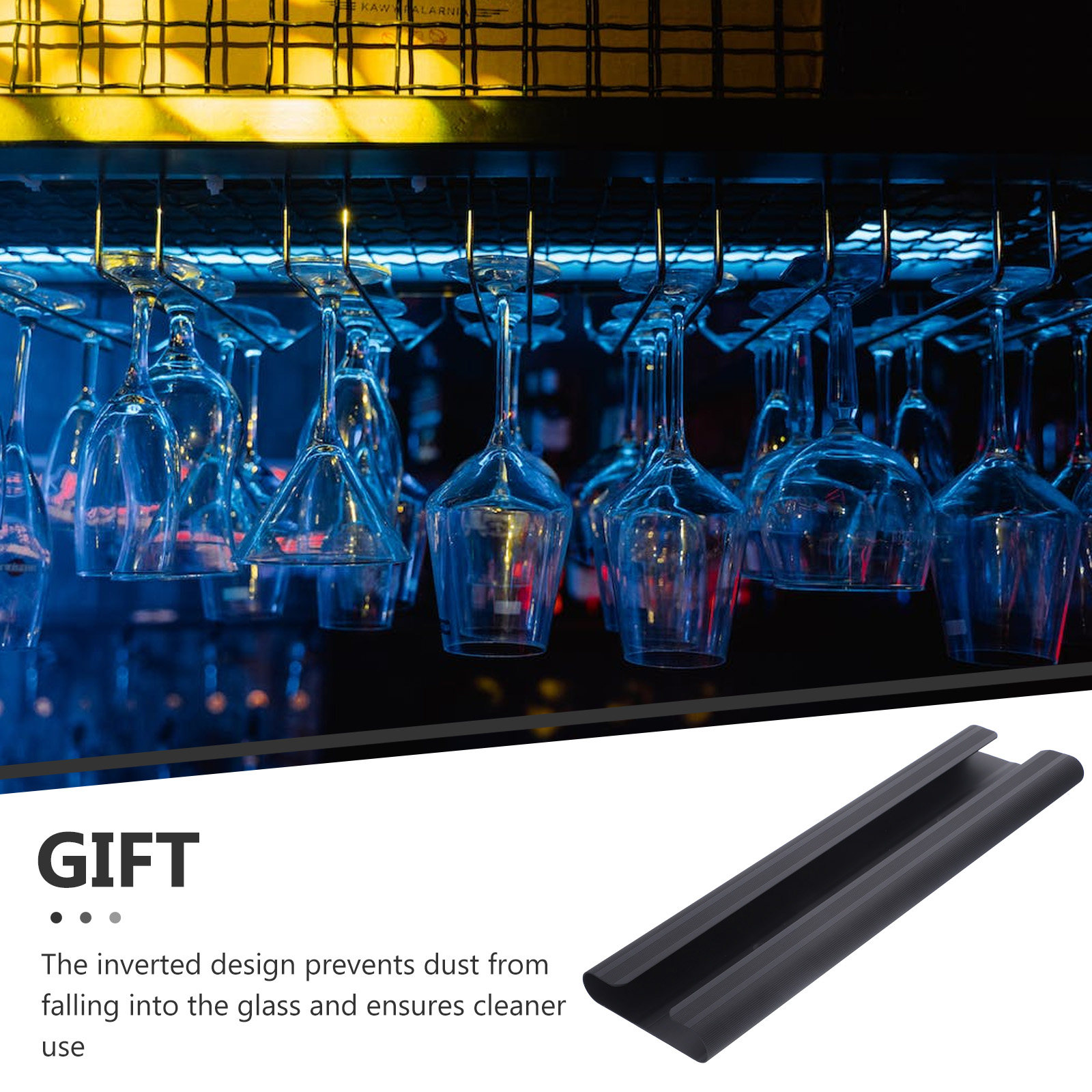 ステンレス製ワイングラスホルダー、棚下設置型、逆向きデザイン - Home Bar Shelves のレビューと価格