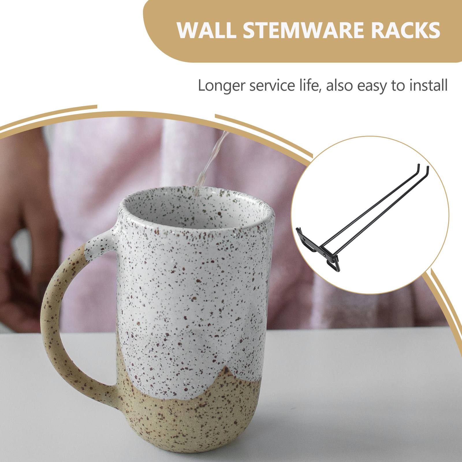 逆さま吊り下げ式ワイングラスラック、頑丈な鉄製ステムウェアホ - Home Bar Shelves のレビューと価格