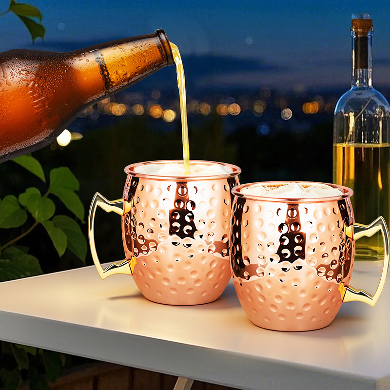 モスクワミュールステンレス鋼マグカップ金属製落下防止ビールカ - Mule Copper Mug のレビューと価格