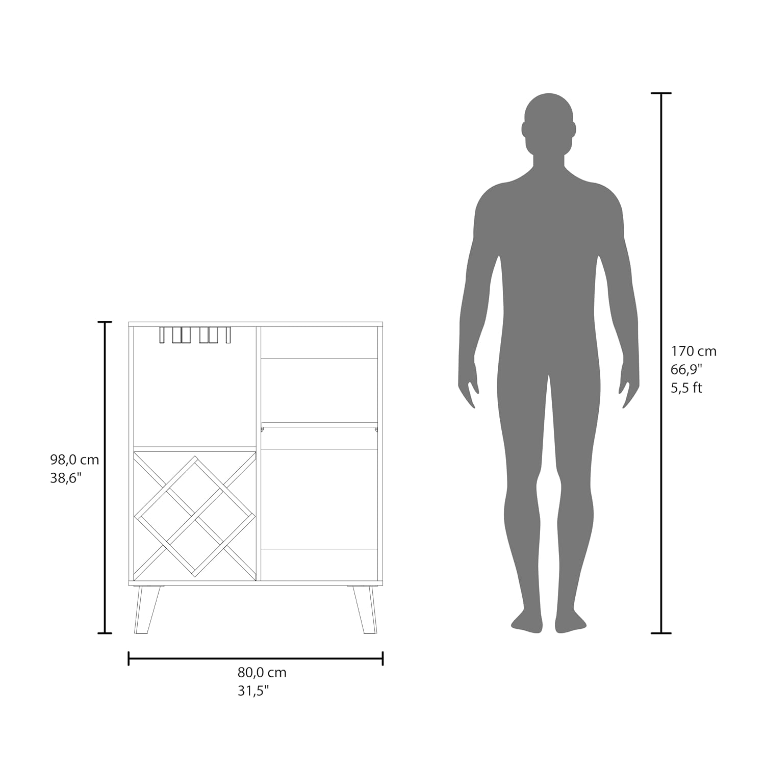オークブルーバーキャビネット 4段棚 ドア付き引き出し ワイ - Home Bar Shelves のレビューと価格